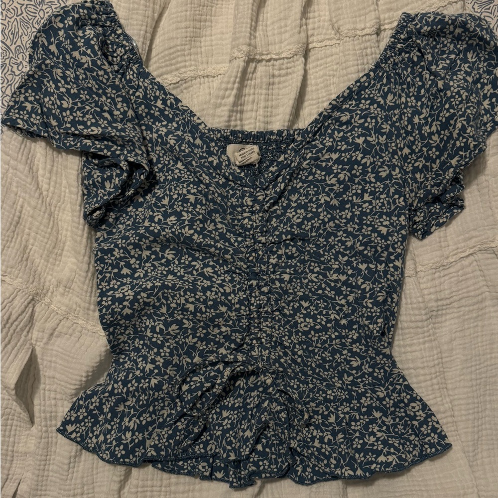 Floral Blue Women's Top